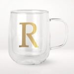 COLLECTIVE HOME - Double Walled Glass Coffee Mugs, Insulated Coffee Mug with Handle, Personalized Gifts for Women, Men, Christmas, 14 oz Monogram Cups (R) - Image 2