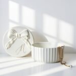 COLLECTIVE HOME - Monogram Jewelry Box with Bow, Christmas Gift Ideas for Women, Small Gift for Girlfriend Wife, Ring Holder, Earrings Dish, Birthday Gift for Her (M) - Image 2