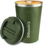 CS COSDDI 12 oz Stainless Steel Vacuum Insulated Tumbler - Coffee Travel Mug Spill Proof with Lid - coffee Cup for Keep Hot/Ice Coffee,Tea and Beer (Green) - Image 2