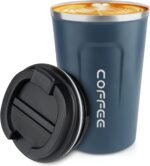 CS COSDDI 12 oz Stainless Steel Vacuum Insulated Tumbler - Coffee Travel Mug Spill Proof with Lid - coffee Cup for Keep Hot/Ice Coffee,Tea and Beer (Tibetan blue) - Image 2