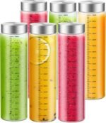 CWHHRN 25 Oz Glass Juice Bottles, 6 Pack Glass Bottles with Lids, BPA Free, Borosilicate Glass, Leak Proof Lids for Juicing, Smoothies, Water Bottles, Food Storage, Shaker Bottles - Image 2
