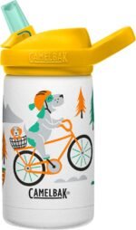 CamelBak Eddy+ Kids Bite Valve Straw Insulated Stainless Steel Water Bottle Biking Dogs, 12oz - Image 2
