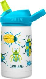 CamelBak Eddy+ Kids Bite Valve Straw Insulated Stainless Steel Water Bottle Bugs, 12oz - Image 2