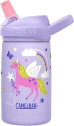 CamelBak Eddy+ Kids Bite Valve Straw Insulated Stainless Steel Water Bottle Magic Unicorns, 12oz - Image 2