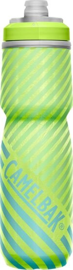 CamelBak Podium Chill Bike Insulated Squeeze Water Bottle Lime/Blue Stripe, 24oz - Image 2