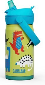CamelBak Thrive Flip Straw Kids Bite Valve Stainless Steel Water Bottle Dino Jam, 12oz - Image 2