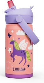 CamelBak Thrive Flip Straw Kids Bite Valve Stainless Steel Water Bottle Magic Unicorns, 12oz - Image 2