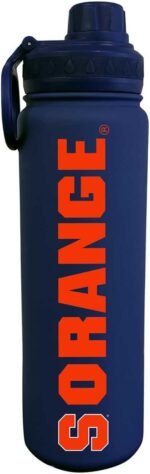 Campus Colors NCAA Stainless Steel Water Bottle - Twist on cap - 24 oz - Carry Clip - Keeps Your Drinks Hot or Cold for Hours (Syracuse Orange - Navy) - Image 2
