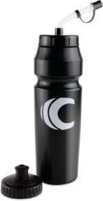 Cannon Sports 1 Liter Sports Water Bottle, BPA-Free, 34 Oz Capacity, Large Mouth, 2 lids (Straw and Squeeze), Great For Helmet Sports Such As Hockey, Lacrosse, Football, Boxing (Black) - Image 2
