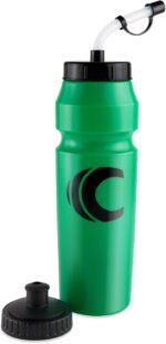 Cannon Sports 1 Liter Sports Water Bottle, BPA-Free, 34 Oz Capacity, Large Mouth, 2 lids (Straw and Squeeze), Great For Helmet Sports Such As Hockey, Lacrosse, Football, Boxing (Green) - Image 2