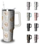 Cat Tumbler with Handle and Straw, 40 oz Stainless Steel Insulated Cup with Lid and Straw,Travel Coffee Mug Water Bottle, Birthday Christmas Mothers Day Gifts for Animal Lovers Women - Image 2