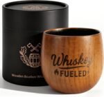 Charred Wooden Whiskey Glasses, Bourbon Drinking Glass, Whiskey Gifts for Men, Old Fashioned Whiskey Tumbler, Great Bourbon Gifts for Men, Dad, Husband, Brother, Whiskey Lovers, Wood Whiskey Cup - Image 2