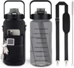 Chokoter Half Gallon Water Bottle with Sleeve, 64OZ Motivational Water Bottle with Straw & Time Marker, BPA Free Leakproof Large Sports Water Bottle, Reusable Water Jug for Workout Gym Sport - Image 2