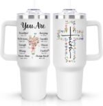 Christian Gifts for Women, Faith Tumblers 40Oz Religious for Christmas Birthday, Catholic Gifts for Mom Sister Daughter Friends, Inspirational Spiritual Biblical Bible Verse, Godly Coffee Cups - Image 2