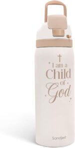 Christian Insulated Stainless Steel Water Bottle with Straw for Sports and Travel, Child of God, 32oz, Gifts for Women Girls Friends Teens Birthday Christmas - Image 2