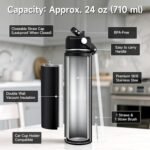 Cierto 24 oz Insulated Water Bottle with Straw, Stainless Steel Double Wall Vacuum Water Bottles with Leakproof Lid for Men Women, School Boys Girls, Fits in Car Cup Holder, Gym, Office, BPA Free -B - Image 2