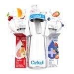 Cirkul 22oz. BPA-Free Plastic Water Bottle Starter Kit with Blue Lid, 2 Flavor Cartridges (1 LifeSip Fruit Punch, 1 FitSip Mixed Berry) No Sugar, Zero Calorie Drink Mix - Image 2