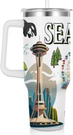 City Tumbler 40oz,Stainless Steel Water Bottle for Hot & Cold Beverages-City Gift Idea (Seattle) - Image 2