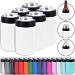 Clear Water Home Goods - 12 oz Stainless Steel Double Wall Vacuum Insulated Can or Bottle Beverage Cooler - Powder Coated White - 6 Pack - Image 2