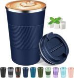 Coffee Travel Mug 12 oz & 17 oz Insulated Coffee Mug with Lid Portable Spill-Proof Coffee Travel Mug No Handle Reusable Stainless Steel Mug Keeps Cold and Hot Suitable for Car, Daily, Travel and Gifts - Image 2