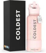 Coldest Insulated Water Bottle with Straw Lid - Stainless Steel Metal Insulated Bottle for Men & Women (Forever Pink Glitter, 32 oz) - Image 2