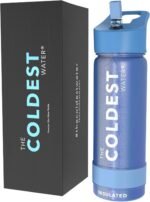 Coldest Insulated Water Bottle with Straw Lid - Stainless Steel Metal Insulated Bottle for Men & Women (Galactic Blue Glitter, 18 oz) - Image 2