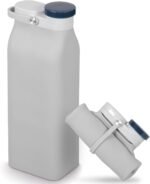 Collapsible Water Bottle,Reusable Foldable BPA Free Silicone Water Bottle,Portable Leakproof Sport Cup for Running Traveling Hiking Camping Lightweight Durable 20 oz (Grey) - Image 2