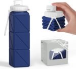 Collapsible Water Bottles 20.6oz Silicone Foldable Leakproof BPA Free Reusable Lightweight Portable Sport Water Bottles For Travel Camping Hiking Outdoor Indoor Detachable for Dishwasher - Image 2