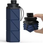 Collapsible Water Bottles, Silicone Foldable Water Bottle 610ml, BPA-Free Portable Reusable Leakproof Bottle for Gym Travel Camping Hiking Sports Outdoor, 1 Pack (Dark Blue) - Image 2