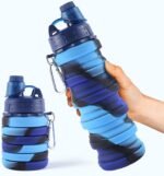 Collapsible Water Bottles for Travel, Foldable Sports Water Bottle for Kids, Reusable Water-proof Silicone Water Bottles with mountaineering Buckle for Camping Hiking Holiday - Image 2