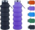 Collapsible Water Bottles，2 pack BPA Free Travel Silicone Water Bottle with Carabiner，17oz Reusable Foldable Lightweight Portable Sports Water Bottle for Travel Gym Camping Hiking - Image 2