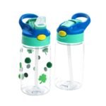 Colorations Drinking Bottles for Children, Set of 6, EaDch 14oz, BPA Free, Clear, Safe & Non Toxic, Mouthpiece recessed for Hygiene, Simple Click of Button & Mouthpiece Pops Up Ready to Drink - Image 2