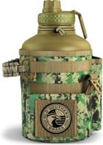 Combat Canteen - 64oz Insulated Water Bottle with Paracord Handle, Stainless Steel Water Jug with Rugged Pockets for Keys, Wallet & Phone - Green Digital - Image 2