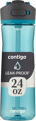 Contigo Ashland 2.0 Leak-Proof Water Bottle with Lid Lock and Angled Straw, Dishwasher Safe, Interchangeable Lid, 24oz, Juniper - Image 2