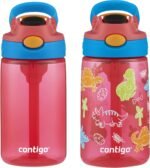Contigo Aubrey Kids Water Bottle, 2-Pack, 14oz, Watermelon & Dinos, Spill-Proof Lid, Dishwasher Safe, BPA Free, Red and Blue - Image 2
