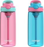 Contigo Aubrey Kids Water Bottle, 2-Pack, 20oz, Azalea/Jade & Blue Raspberry.Azalea, Spill-Proof Lid, Dishwasher Safe, BPA Free - Image 2