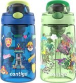 Contigo Aubrey Paw Patrol Leak-Proof Spill-Proof, 2-Pack Water Bottle with Autospout, 14oz, Power Pups and Dino Treks, Green and Blue - Image 2