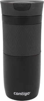 Contigo Byron Snapseal Travel Mug, Stainless Steel Thermal Mug, Vacuum Flask, Leakproof Tumbler, Coffee Mug with BPA Free Easy-Clean Lid, 470 ml, Matte Black - Image 2