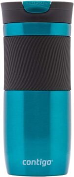Contigo Byron Snapseal Travel Mug, Stainless Steel Thermal mug, vacuum flask, leakproof tumbler, coffee mug with BPA free Easy-Clean Lid, 470 ml, Biscay Bay - Image 2
