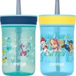 Contigo Leighton Kids Water Bottle, 2-Pack, 14oz, Paw Patrol, Spill-Proof, Dishwasher Safe Tumbler with Straw, Blue and Yellow - Image 2