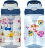 Contigo Paw Patrol Kids 14oz Plastic Water Bottles Aubrey Design with Spill-Proof Lid Silicone Straw 2-Pack Convenient for Travel/Home/School Use Dishwasher Safe - Image 2