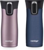 Contigo West Loop Stainless Steel Vacuum-Insulated Travel Mug with Spill-Proof Lid, Vervain; Midnight Berry, 16 Ounces, 2-Pack - Image 2