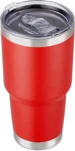 Cool Yoleb 30 oz Tumbler with Lid Stainless Steel Tumblers Vacuum Insulated Cup Reusable Powder Coated Travel Mug Double Wall Leak Proof Portable Cups Keep Cold Drinks for 12 Hours, Wine Red, 1 Pack - Image 2