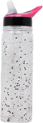 Copco 18 oz Double Wall Tritan Freezable Water Bottle with Crackle Gel - BPA-Free, Leak-Proof Flip-Top Lid, Easy Carry Loop - Keeps Drinks Cold Longer for Travel, Sports, Outdoor Use (White Glitter) - Image 2
