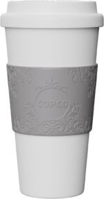 Copco Acadia 16 oz Travel Mug - Insulated Reusable Coffee Tumbler with Double-Walled Plastic, Leak-Proof Lid, BPA-Free - Portable Mug for Hot & Cold Drinks, Cup Holder Friendly (Damask) - Image 2