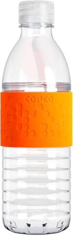 Copco Hydra 16.9 oz Water Bottle with Leak-Proof Lid - Tritan Reusable with Textured Grip Sleeve - BPA-Free, Shatter-Resistant, Dishwasher Safe for Travel, Gym, Work, Outdoors (Chevron Orange) - Image 2