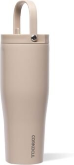 Corkcicle Go Cup XL - Leak-Proof Travel Tumbler - Triple Insulated Stainless Steel Water Bottle - Easy-Carry Handle - Summer Drinkware Gift - Keeps Drinks Ice Cold - 30 oz - Desert - Image 2