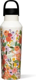 Corkcicle x Rifle Paper Sport Canteen - Keeps Drinks Cold 25 Hours - Stainless Steel - Triple-Insulated - Spill-Proof - Gift for Mom - Great for Mother's Day or Christmas - 20 oz - Garden Party Cream - Image 2