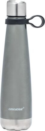 Costablue Insulated Water Bottle - On-The-Go Refillable Stainless Steel Water Bottles For Adults, Reusable Thermos Travel Tumbler With Leak-proof Lid For Hot & Cold Beverages (17 Oz. Silver Shadow) - Image 2