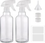 Cosywell Glass Spray Bottles 16.9oz/500ml 2 Pack Empty Spray Bottle for Cleaning Mist/Stream Heavy Duty Water Spraying Bottle for Cooking Solutions Essential Oils Hair Care(Clear) - Image 2
